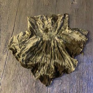 Green tie dye tube top
